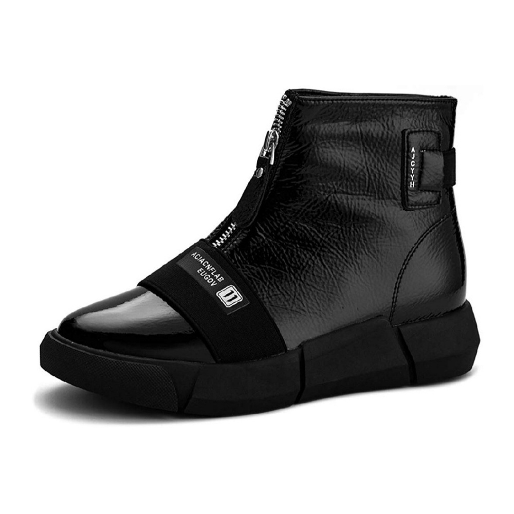 Women's Flat Zip Snow Ankle Boots Hidden Heel